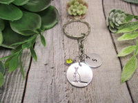 Kangaroo Keychain Personalized Handstamped Keychain Gift Custom Birthstone Keychain Gifts For Her Animal Keychain