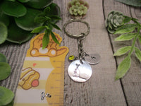 Kangaroo Keychain Personalized Handstamped Keychain Gift Custom Birthstone Keychain Gifts For Her Animal Keychain