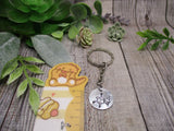 Chocolate Molecule Keychain Hand Stamped Science Gifts For Her / Him Chocolate Keychain