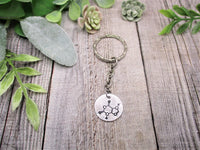 Chocolate Molecule Keychain Hand Stamped Science Gifts For Her / Him Chocolate Keychain