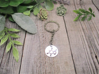Chocolate Molecule Keychain Hand Stamped Science Gifts For Her / Him Chocolate Keychain