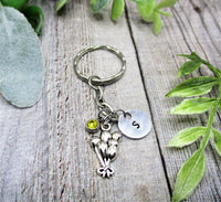 Balloon Keychain Initial Keychain  Personalized Gifts Best Friend Gifts Birthstone Balloon Keychain Gifts For Her