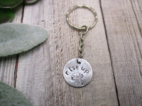 Rise Up Keychain Hand Stamped Gifts For Her / Him Mushroom Keychain