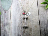 Dumbbell Necklace Work Out Jewelry W/ Birthstone Initial Necklace Birthday Gifts For Her/ Him Dumbbell Jewelry Weight Lifting