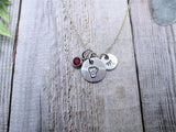 Coffee Cup Necklace W/ Birthstone Personalized Gifts Initial Coffee Lovers Necklace Birthstone Jewelry Coffee  Charm Necklace