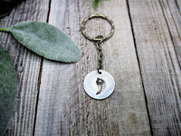 Peacock Feather Keychain Hand Stamped Keychain  Gifts For Her