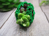 Succulent Garden Ring Fairy Ring Cottagecore Polymer Clay Ring