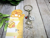 Rose Keychain Personalized Handstamped Rose Gift Custom Keychain Gifts For Her
