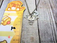 Skull Necklace  Personalized Skull Jewelry Letter Initial Necklace Gifts For Him / Her Skull Jewelry