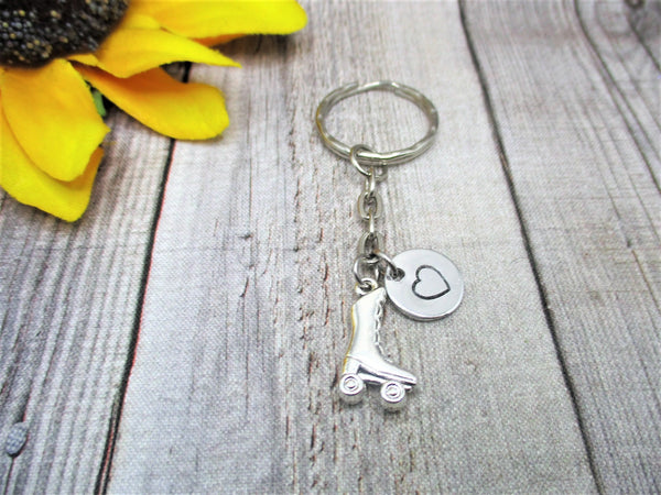 Roller Skate Keychain Roller Derby Personalized Gifts For Her  Inital Sports Keychain