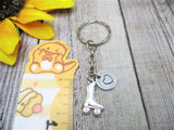 Roller Skate Keychain Roller Derby Personalized Gifts For Her  Inital Sports Keychain