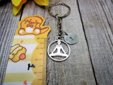 Lotus Pose  Keychain Inital Keychain Personalized Gifts For Her  Customized  Yoga Keychain