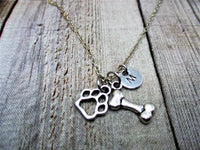 Paw and Bone Necklace Personalized Gifts For Her Pet Necklace Toe Beans Necklace Paw Jewelry Dog Lovers Necklace