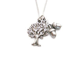 Oak Tree Necklace, Oak Tree Jewelry, Acorn Necklace, Nature Lovers Gift
