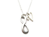 Infinity Necklace, Initial Personalized Gifts  Infinity Jewelry, Lab Partner Necklace