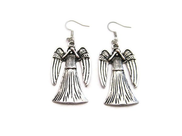 Weeping Angel Earrings Angel Earrings  Angel Gifts Under 20  Weeping Angel Jewelry Gift For Her