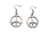 Peace Sign Earrings  Peace Earrings  Peace Sign Jewelry Peace Jewelry  Peace Gift Gifts For Her Hooks Or Clip on