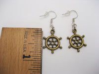 Ships Helm Earrings, Ship Wheel Earrings, Helm Jewelry, Nautical Jewelry