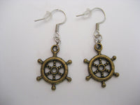 Ships Helm Earrings, Ship Wheel Earrings, Helm Jewelry, Nautical Jewelry
